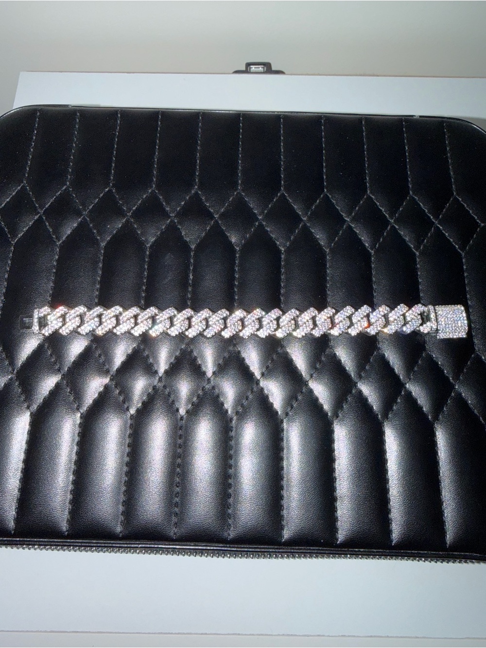 Iced out CZ diamond Cuban link bracelet